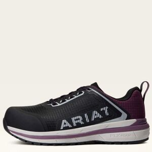 Ariat "Outpace" Composite Toe Work Shoe Black Shadow Purple | Women's Size 8